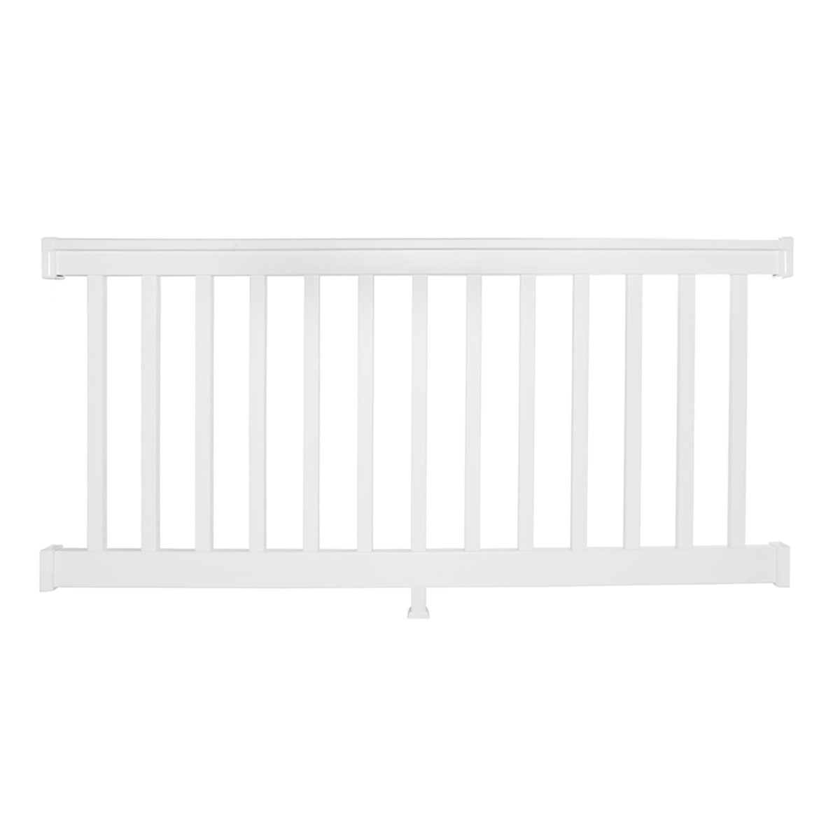 Durables 3' x 4' Harrington Vinyl Railing Straight Section With Top Rail Aluminum Insert (White)