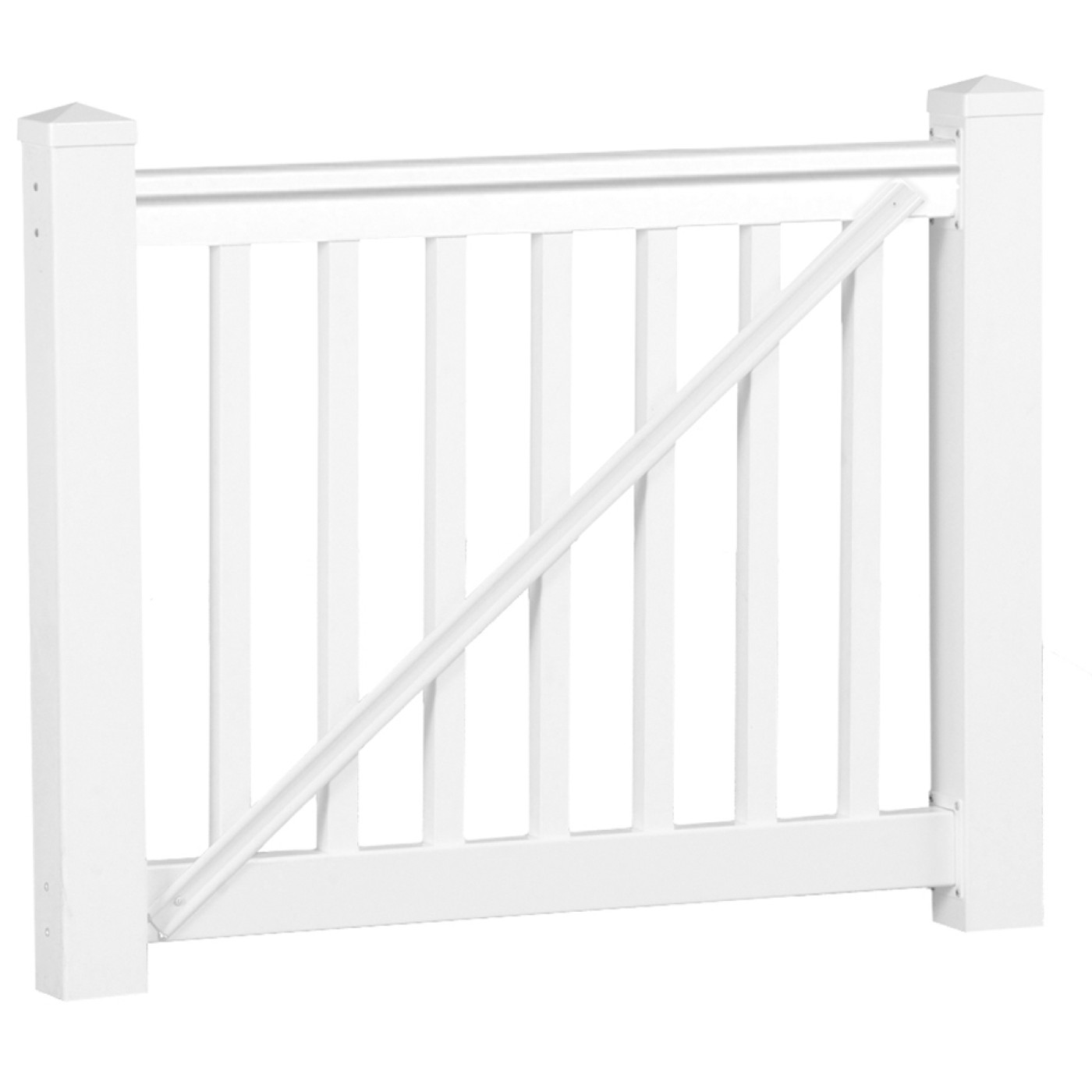 Durables 3' x 5' Harrington Vinyl Railing Single Gate With Hardware (White)