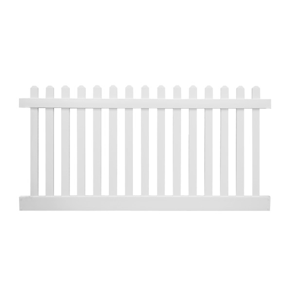 Durables 5' x 6' Burton Vinyl Picket Fence Section (White) - PWPI-3R5.5-5X6DE