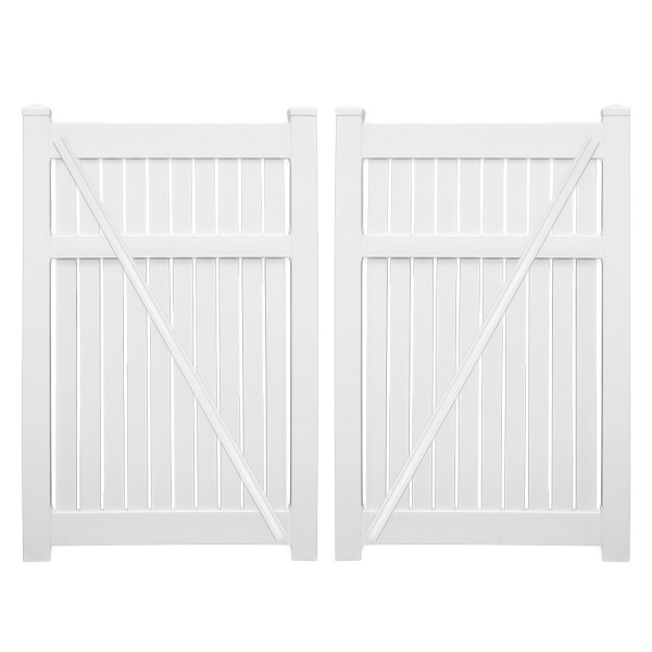 Durables 6' x 46" Milton Double Gate (White) - DWSP-SEMI-6x48