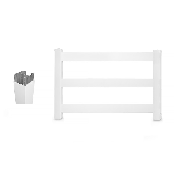 Durables 3-Rail DIY Vinyl Horse Fence Gate Kit (Up To 8' Wide) - Gray (White Shown As Example)