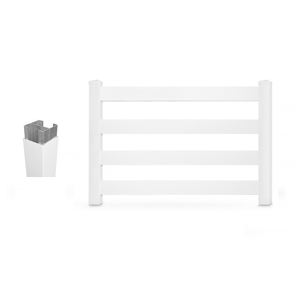 Durables 4-Rail DIY Vinyl Horse Fence Gate Kit (Up To 8' Wide) - Gray - White Shown As Example