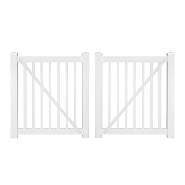 Durables 5' x 36" Gillingham Vinyl Pool Fence Double Gate (White) - DWPO-1.5-5X36