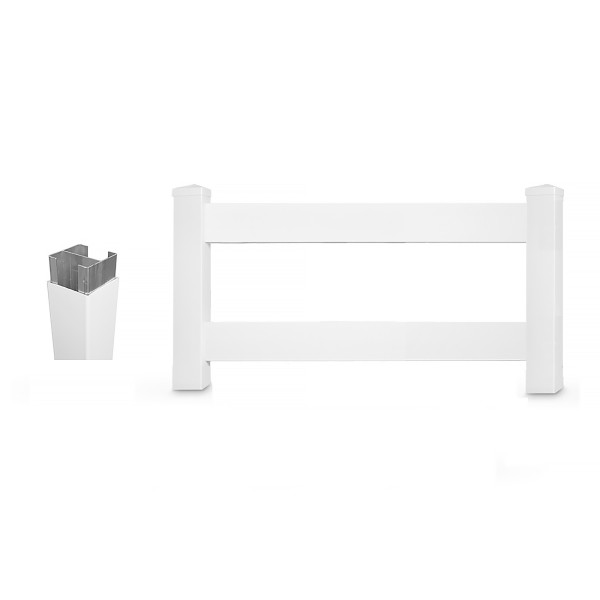 Durables 2-Rail DIY Vinyl Horse Fence Gate Kit (Up To 8' Wide) - Gray (White Shown As Example)