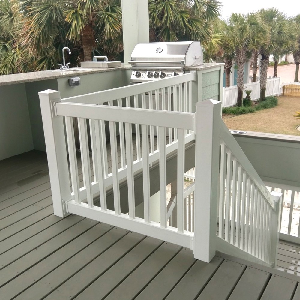 Durables 3' x 4' Waltham Vinyl Railing Straight Section With Top Rail Aluminum Insert (White