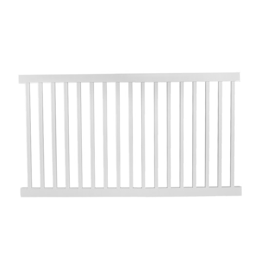 Durables 5' x 6' Gillingham Vinyl Pool Fence Section w/ Aluminum Insert in Bottom Rail (Tan) - PTPO-1.5-5x6