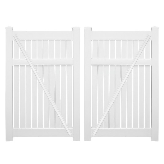 Durables 6' x 72" Milton Double Gate (White) - DWSP-SEMI-6x74