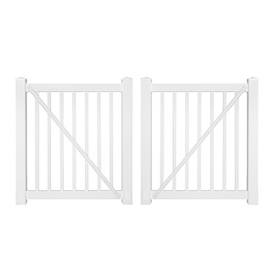 Durables 5' x 36" Gillingham Vinyl Pool Fence Double Gate (White) - DWPO-1.5-5X36