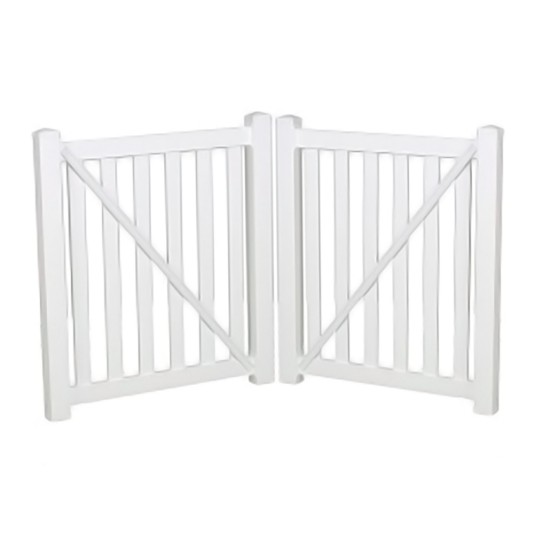 Durables 5' X 48" Waldston Pool Fence Double Gate (White) - DWPO-3-5X48