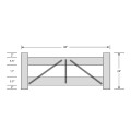 Durables 2-Rail DIY Vinyl Horse Fence Gate Kit (Up To 8' Wide) - White - Measurement Diagram Shown