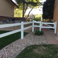 Durables 2-Rail Vinyl Ranch Rail Horse Fence with 5' Posts (White) - Priced Per Foot (Single Gate Installation Shown)