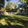 Durables 2-Rail Vinyl Ranch Rail Horse Fence with 5' Posts (Gray) - Priced Per Foot (White Shown As Example)