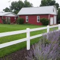 Durables 2-Rail Vinyl Ranch Rail Horse Fence with 5' Posts (Gray) - Priced Per Foot (White Shown As Example)