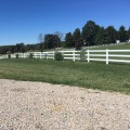 Durables 3-Rail Vinyl Ranch Rail Horse Fence with 7' Posts (Gray) - Priced Per Foot (White Shown As Example)