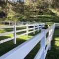 Durables 3-Rail Vinyl Ranch Rail Horse Fence with 6.5' Posts (White) - Priced Per Foot