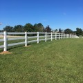 Durables 3-Rail Vinyl Ranch Rail Horse Fence with 7.5' Posts (White) - Priced Per Foot