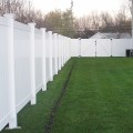 Durables 4' High Ashforth Privacy Fence (Tan) - Double Gate Installation (White Shown)