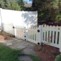 Durables 3' High Burton Picket Fence (Tan) - White Shown As Example (Double Gate Installation Shown)