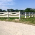 Durables Crossbuck Vinyl Ranch Rail Horse Fence with 7' Posts (Grey) - Priced Per Foot (White Shown As Example)