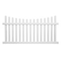 Durables 3' x 8' Darlington Vinyl Picket Fence Section w/ Aluminum Insert in Bottom Rail (White) - PWPI-3SC-3X8DE