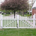 Durables 3' High Darlington Picket Fence (White) - Double Gate Installation Shown