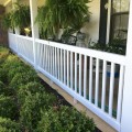 Durables 3' x 8' Waltham Vinyl Railing Straight Section With Top Rail Aluminum Insert (White) - CWR-R36-E8