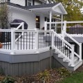 Durables 3' High Kirklees Vinyl Railing With Round Black Aluminum Spindles (White Shown As Example)