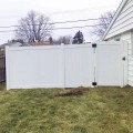 Durables 5' High Wendell Privacy Fence (White) - Gate Installation Shown
