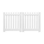 Durables 4' High Burton Vinyl Picket Fence (White)