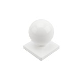 Durables 4" x 4" Sq. Ball Vinyl Post Cap For Vinyl Fence Posts (White)