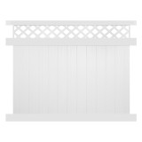 Durables 8' x 8' Canterbury Privacy Vinyl Fence Section With Aluminum Insert in Bottom Rail (White) 