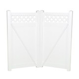 Durables 8' x 77" Canterbury Vinyl Fence Double Gate With Hardware (White) 