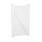 Durables 8' x 68.5" Canterbury Vinyl Privacy Fence Single Gate With Hardware (White) 