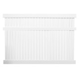 Durables 5' x 8' Milton Semi-Privacy Vinyl Fence Section With Aluminum Insert in Bottom Rail (Tan) 
