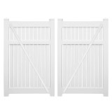 Durables 6' x 144" Milton Vinyl Fence Double Gate With Hardware (Tan) 