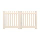 Durables 5' x 144" Burton Vinyl Picket Fence Double Gate With Hardware (Tan) 