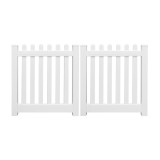 Durables 3' x 72" Burton Vinyl Picket Fence Double Gate With Hardware (White) 
