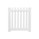 Durables 3' x 60" Burton Vinyl Picket Fence Single Gate With Hardware (White) 