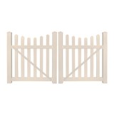 Durables 3' x 96" Darlington Vinyl Picket Fence Double Gate With Hardware (Tan) 