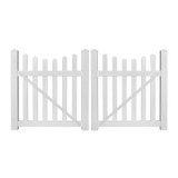 Durables 3' x 72" Darlington Vinyl Picket Fence Double Gate With Hardware (White) 