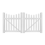 Durables 4' x 120" Darlington Double Vinyl Picket Fence Gate With Hardware (White) 
