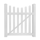 Durables 4' x 72" Darlington Vinyl Picket Fence Single Gate With Hardware (White) 