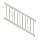 Durables 3 1/2' x 6' Harrington Vinyl Railing Stair Section With Top and Bottom Rail Aluminum Insert (Tan) 