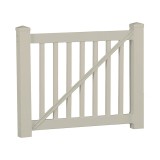 Durables 3 1/2' x 5' Waltham Vinyl Railing Single Gate With Hardware (Tan) 