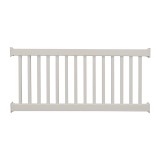 Durables 3 1/2' x 8' Waltham Vinyl Railing Straight Section With Top Rail Aluminum Insert (Tan) 
