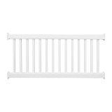 Durables 3 1/2' x 6' Waltham Vinyl Railing Straight Section With Top Rail Aluminum Insert (White) 