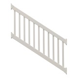Durables 3' x 8' Waltham Vinyl Railing Stair Section With Top and Bottom Rail Aluminum Insert (Tan) 