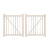 Durables 5' x 96" Gillingham Vinyl Pool Fence Double Gate With Hardware (Tan) 
