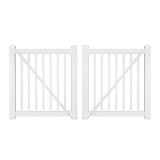 Durables 5' x 144" Gillingham Vinyl Pool Fence Double Gate With Hardware (White) 