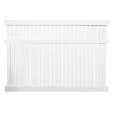 Durables 6' x 8' Milton Semi-Privacy Vinyl Fence Section With Aluminum Insert in Bottom Rail (White) 